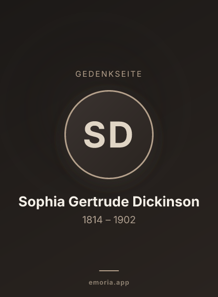 Gedenkportrait von Sophia Gertrude Dickinson