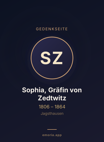 Gedenkportrait von Sophia, Gräfin von Zedtwitz