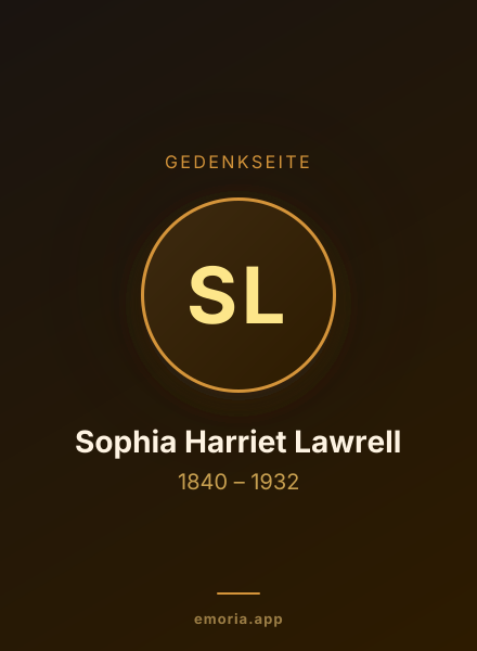 Gedenkportrait von Sophia Harriet Lawrell