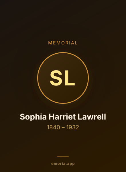 Memorial portrait of Sophia Harriet Lawrell