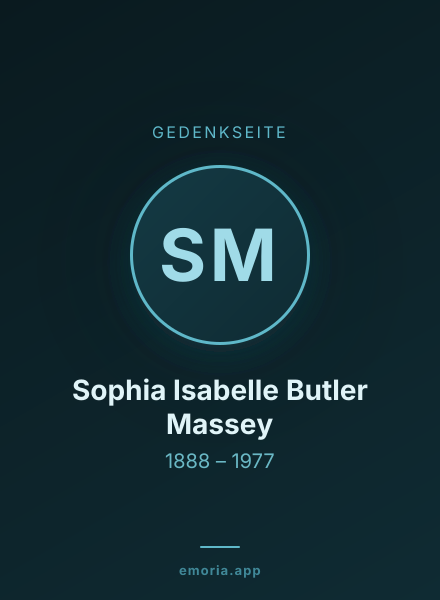 Gedenkportrait von Sophia Isabelle Butler Massey