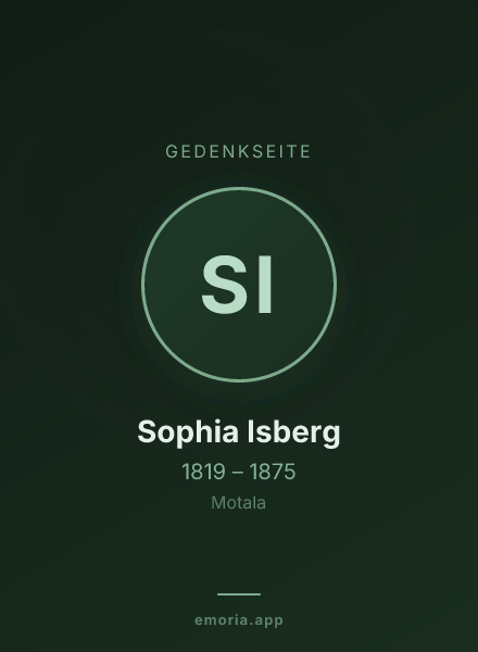 Gedenkportrait von Sophia Isberg