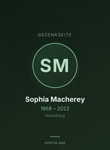 Gedenkportrait von Sophia Macherey