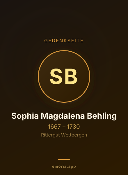 Gedenkportrait von Sophia Magdalena Behling