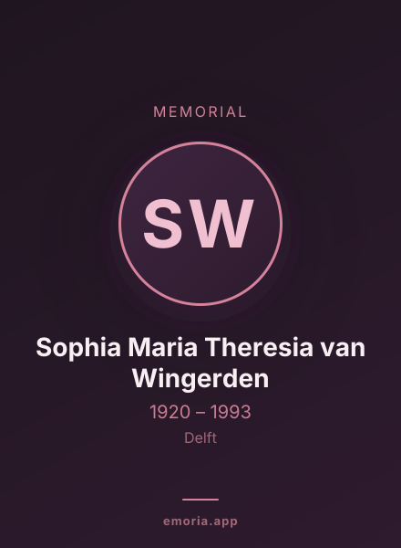 Memorial portrait of Sophia Maria Theresia van Wingerden