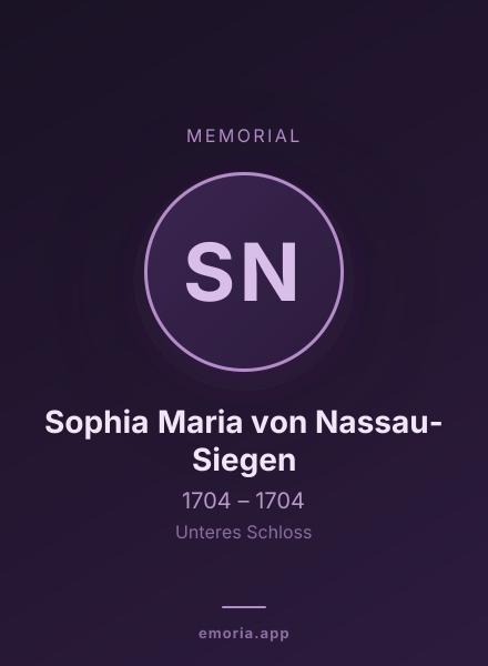 Memorial portrait of Sophia Maria von Nassau-Siegen