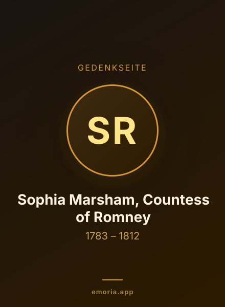 Gedenkportrait von Sophia Marsham, Countess of Romney