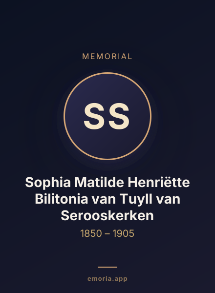 Memorial portrait of Sophia Matilde Henriëtte Bilitonia van Tuyll van Serooskerken