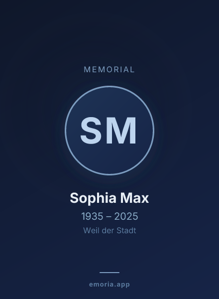 Memorial portrait of Sophia Max