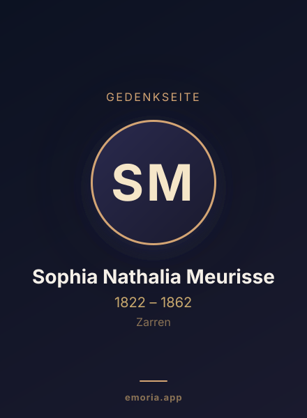 Gedenkportrait von Sophia Nathalia Meurisse