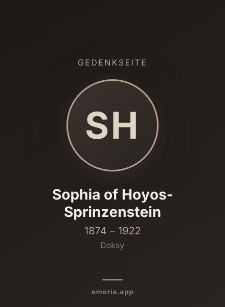 Gedenkportrait von Sophia of Hoyos-Sprinzenstein