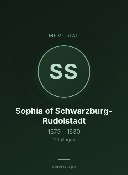 Memorial portrait of Sophia of Schwarzburg-Rudolstadt