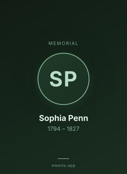 Memorial portrait of Sophia Penn