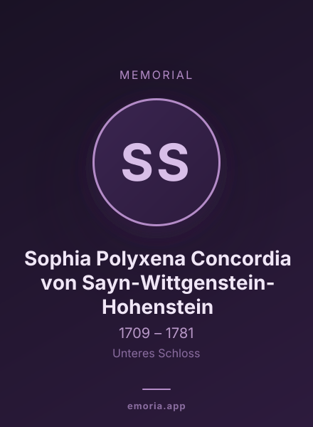 Memorial portrait of Sophia Polyxena Concordia von Sayn-Wittgenstein-Hohenstein