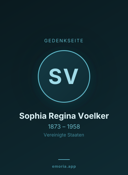 Gedenkportrait von Sophia Regina Voelker