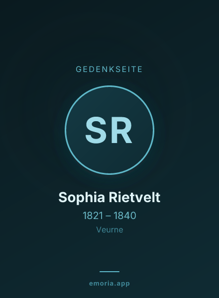 Gedenkportrait von Sophia Rietvelt