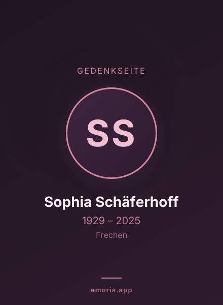 Gedenkportrait von Sophia Schäferhoff