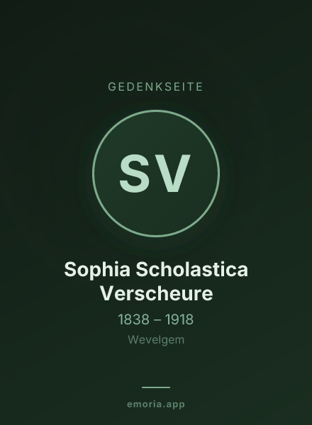 Gedenkportrait von Sophia Scholastica Verscheure