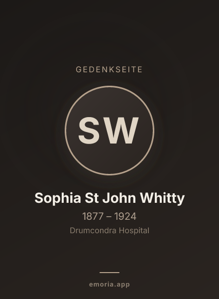 Gedenkportrait von Sophia St John Whitty