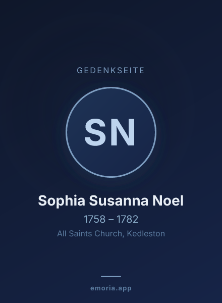 Gedenkportrait von Sophia Susanna Noel