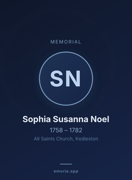 Memorial portrait of Sophia Susanna Noel
