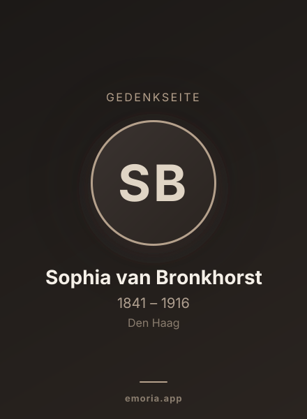 Gedenkportrait von Sophia van Bronkhorst