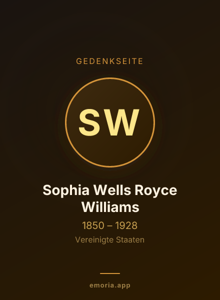 Gedenkportrait von Sophia Wells Royce Williams