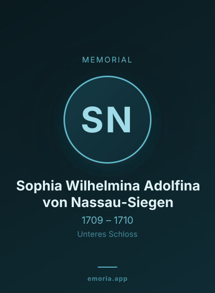 Memorial portrait of Sophia Wilhelmina Adolfina von Nassau-Siegen