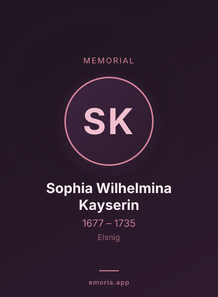 Memorial portrait of Sophia Wilhelmina Kayserin