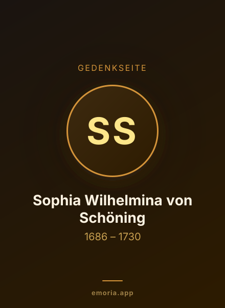 Gedenkportrait von Sophia Wilhelmina von Schöning