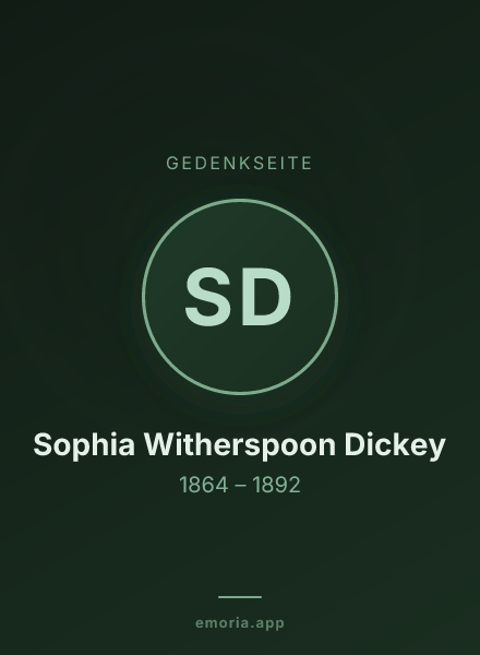 Gedenkportrait von Sophia Witherspoon Dickey