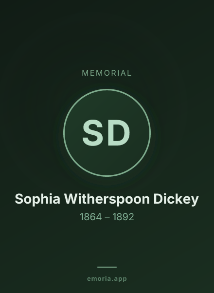 Memorial portrait of Sophia Witherspoon Dickey
