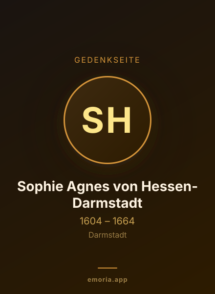 Gedenkportrait von Sophie Agnes von Hessen-Darmstadt