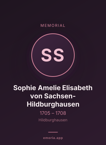Memorial portrait of Sophie Amelie Elisabeth von Sachsen-Hildburghausen