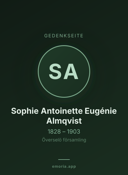 Gedenkportrait von Sophie Antoinette Eugénie Almqvist