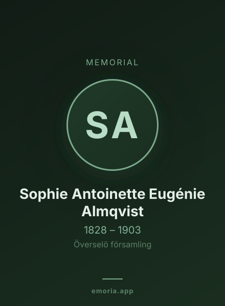 Memorial portrait of Sophie Antoinette Eugénie Almqvist