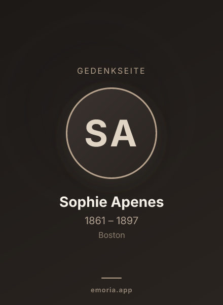 Gedenkportrait von Sophie Apenes