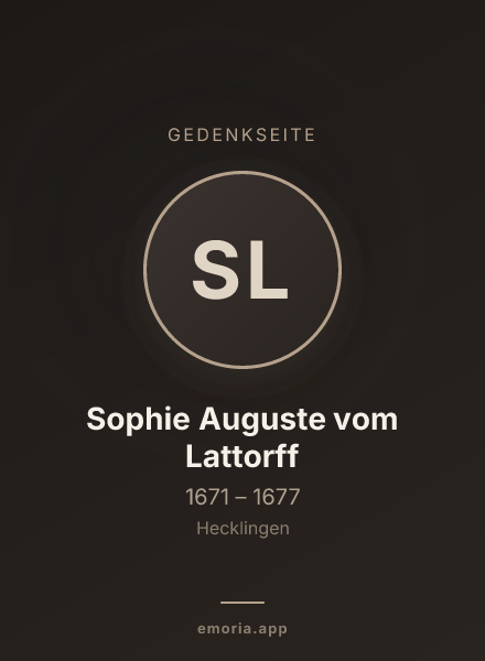 Gedenkportrait von Sophie Auguste vom Lattorff