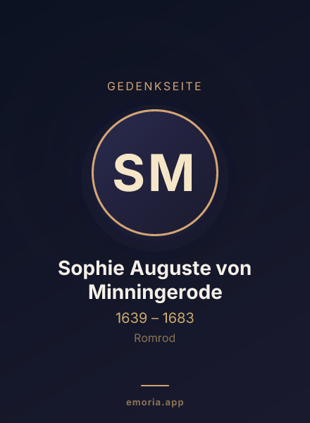 Gedenkportrait von Sophie Auguste von Minningerode