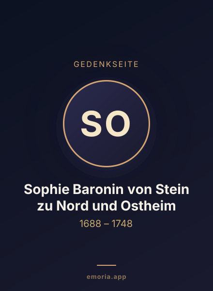 Gedenkportrait von Sophie Baronin von Stein zu Nord und Ostheim