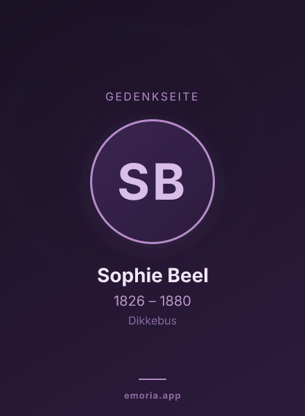 Gedenkportrait von Sophie Beel