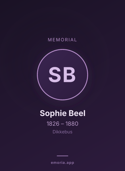 Memorial portrait of Sophie Beel