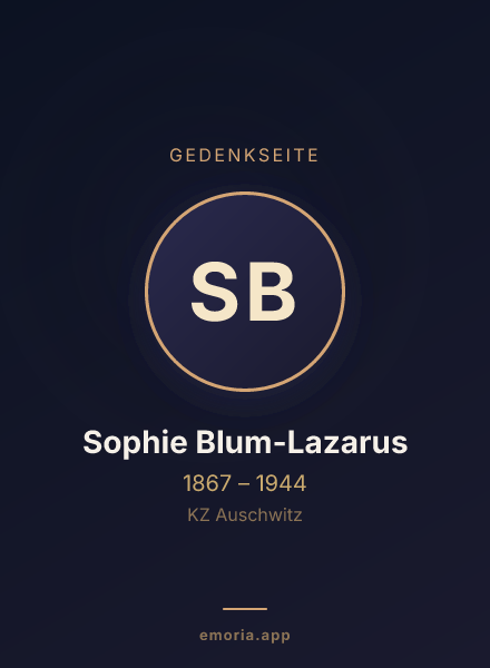 Gedenkportrait von Sophie Blum-Lazarus