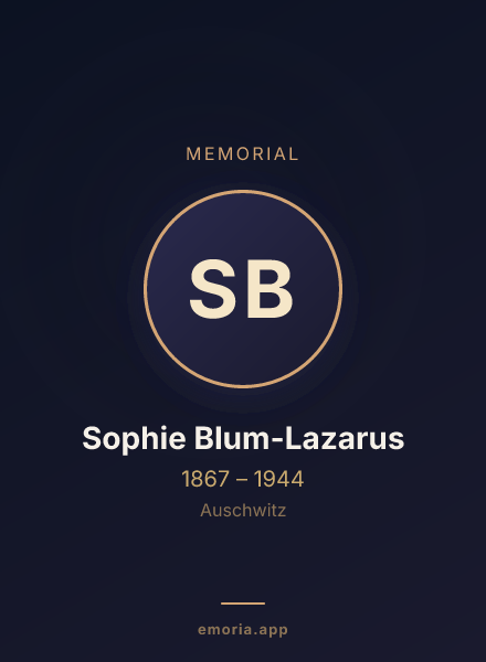 Memorial portrait of Sophie Blum-Lazarus