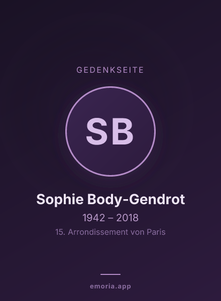 Gedenkportrait von Sophie Body-Gendrot