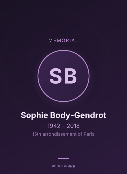 Memorial portrait of Sophie Body-Gendrot