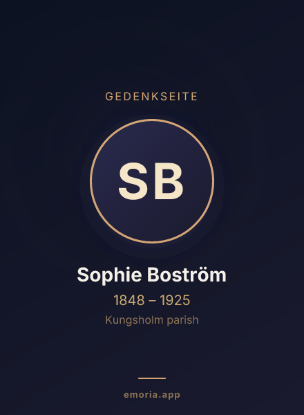 Gedenkportrait von Sophie Boström