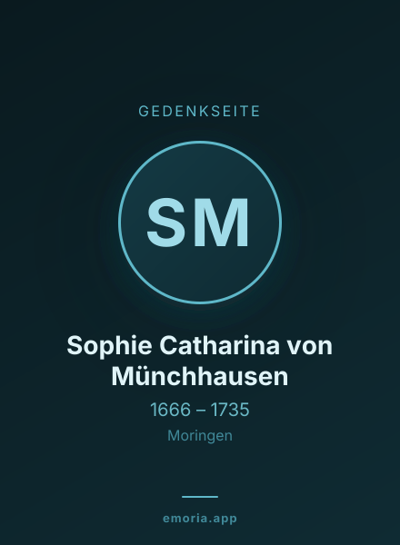 Gedenkportrait von Sophie Catharina von Münchhausen