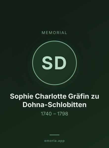 Memorial portrait of Sophie Charlotte Gräfin zu Dohna-Schlobitten