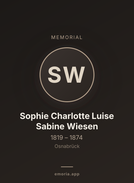 Memorial portrait of Sophie Charlotte Luise Sabine Wiesen